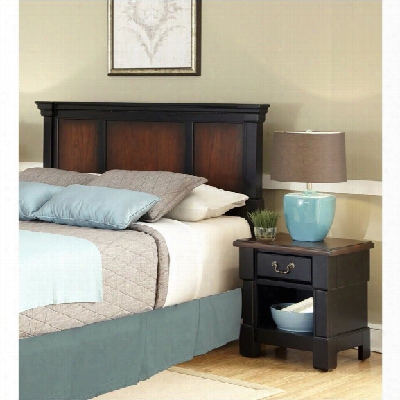 Home Styles Aspen Headboard And Night Stand In Black Cherry-queen