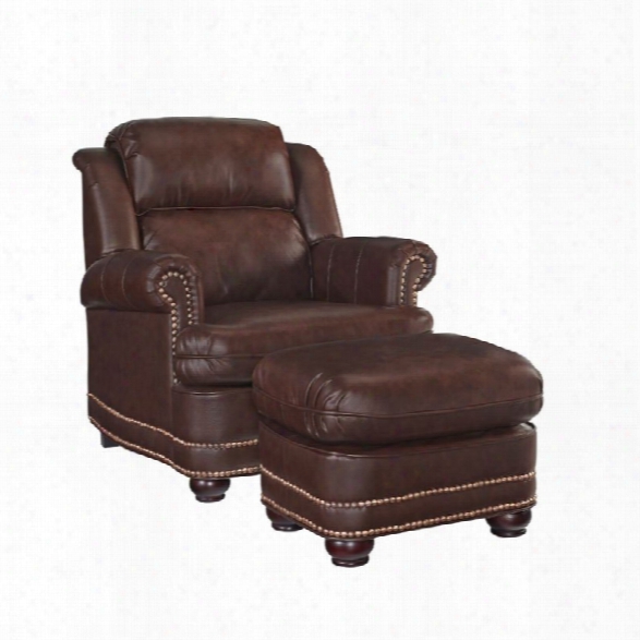 Home Styles Beau Accent Chair And Ottoman In Brown