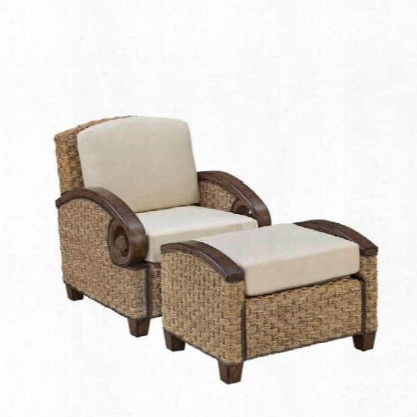 Home Styles Cabana Banana Iii Accent Chair And Ottoman In Honey