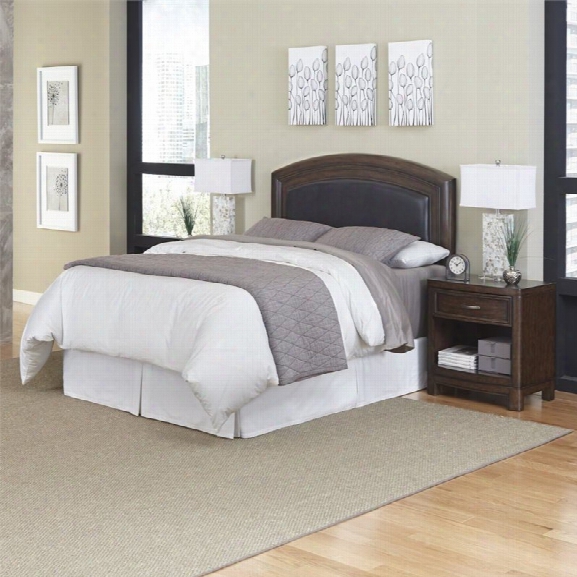 Home Styles Crescent Hill 3 Piece Full Queen Leather Bedroom Set