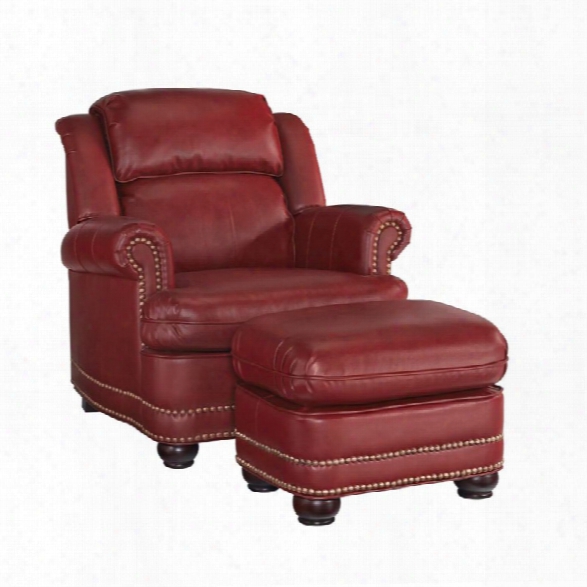 Home Styles Winston Accent Chair And Ottoman In Red