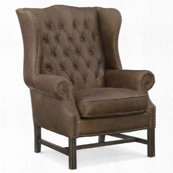 Hooker Furniture Bailey Leather Club Chair In Brown