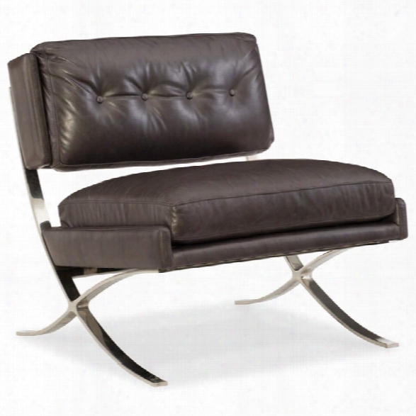 Hooker Furniture Cherie Leather Club Chair In Dark Taupe