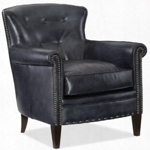 Hooker Furniture Jacob Leather Club Chair In Checkmate Champion