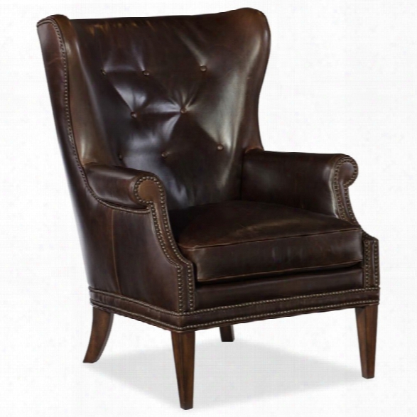 Hooker Furniture Maya Leather Wing Club Chair In Memento Event