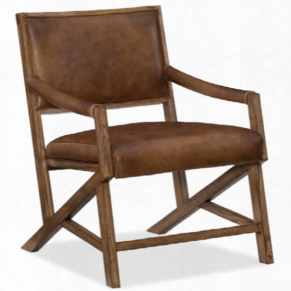 Hooker Furniture Saylor X Arm Leather Club Chair In Checkmate Pawn