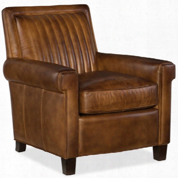 Hooker Furniture Sydney Leather Club Chair In Checkmate Pawn