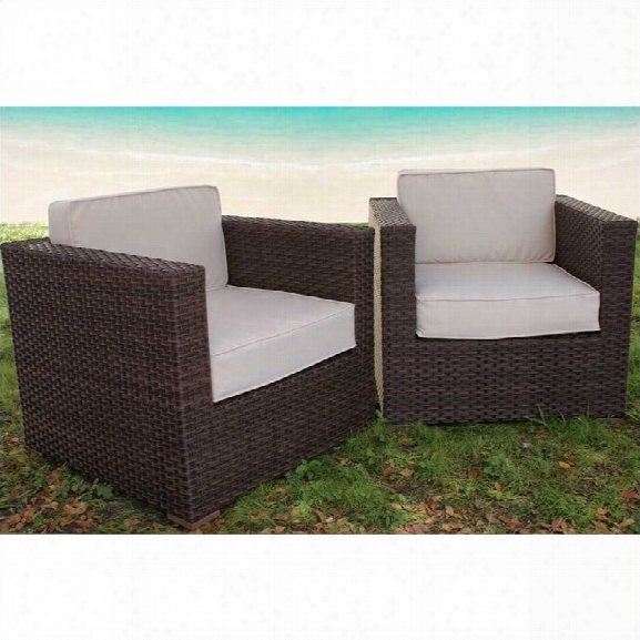 International Home Miami Atlantic Set Of 2 Armchair In Off White