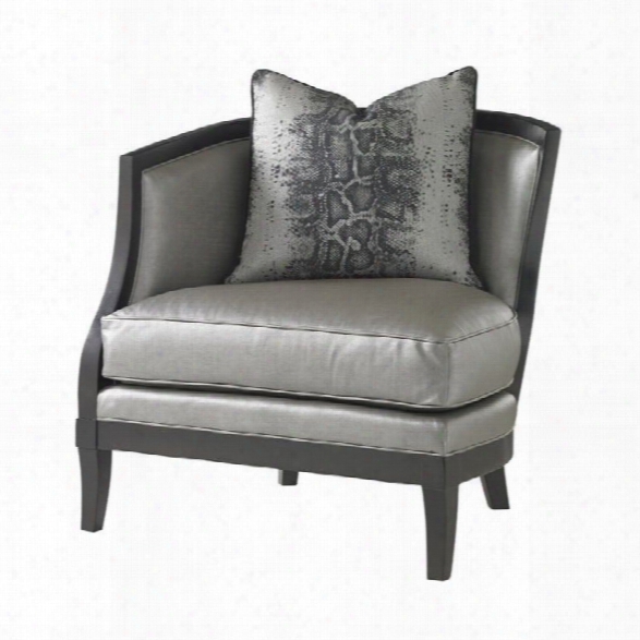 Lexington Carrera Garland Leather Arm Accent Chair In Greystone
