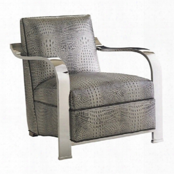 Lexington Carrera Kenilworth Leather Accent Chair In Greystone