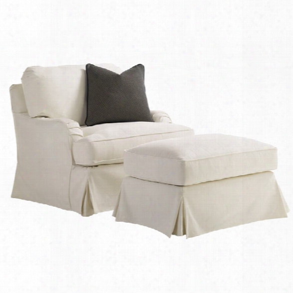 Lexington Coventry Hills Stowe Slipcover Swivel Accent Chair In Cream