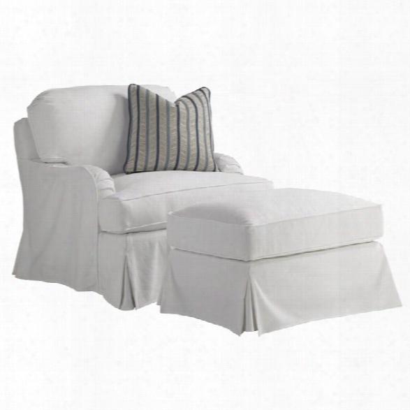 Lexington Coventry Hills Stowe Slipcover Swivel Accent Chair In White