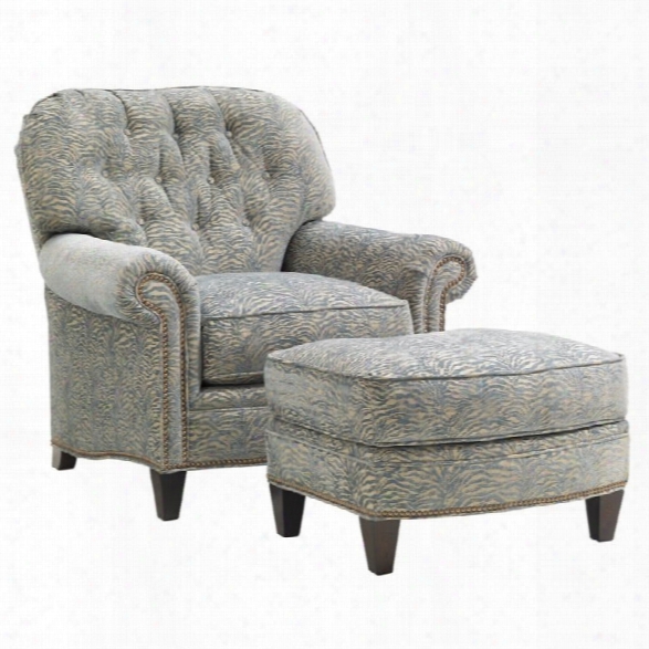 Lexington Oyster Bay Bayville Fabric Arm Chair With Ottoman