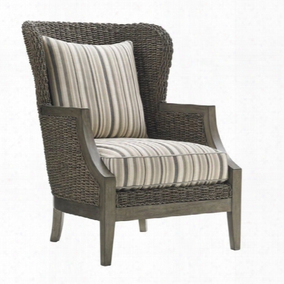 Lexington Oyster Bay Seaford Wicker Accent Chair In Multi Striped