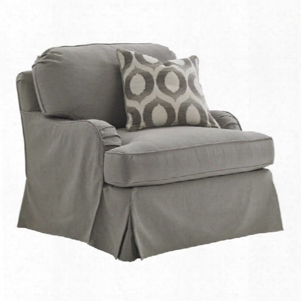 Lexington Oyster Bay Stowe Slipcover Arm Chair In Gray