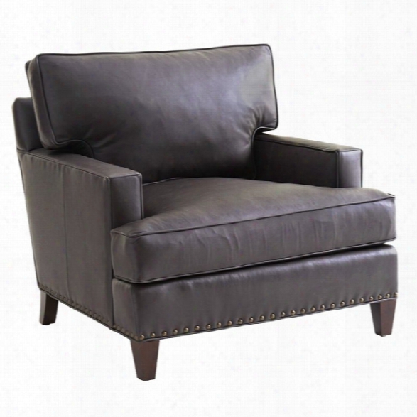 Lexington Zavala Hughes Leather Chair In Dark Gray