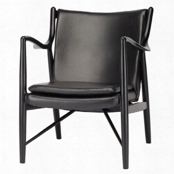 Nuevo Cgase Leather Accent Chair In Black