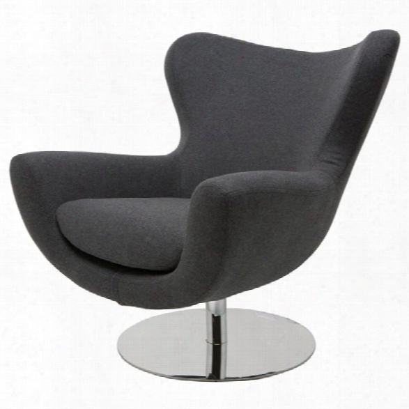 Nuevo Conner Upholstered Swivel Accent Chair In Dark Gray