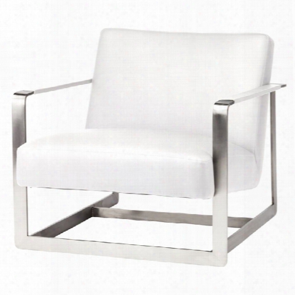 Nuevo Suza Faux Leather Accent Chair In White