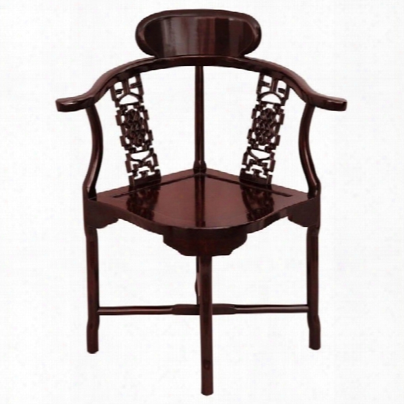 Oriental Furniture Corner Chair In Rosewood