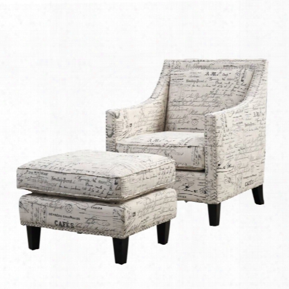 Picket House Furnishnigs Emery Chair With Ottoman In French Script