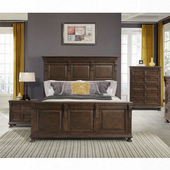 Picket House Furnishings Henry 3 Piece Queen Bedroom Set In Walnut