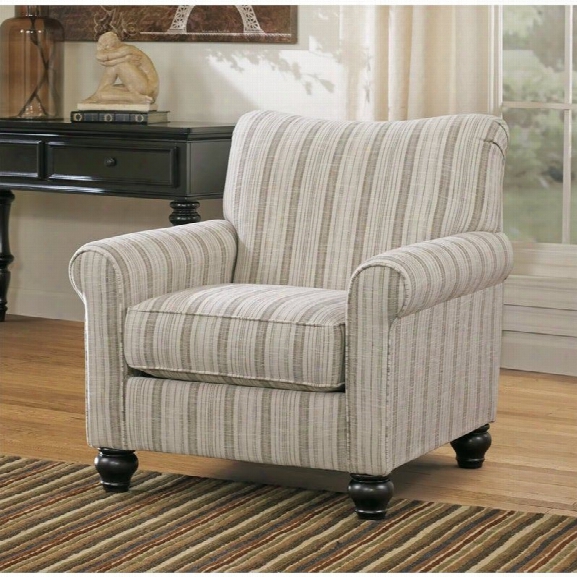 Signature Design By Ashley Furniture Milari Accent Chair In Maple Pinstripe