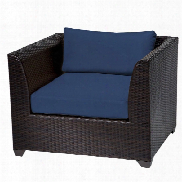 Tkc Barbados Patio Wicker Club Chair In Navy