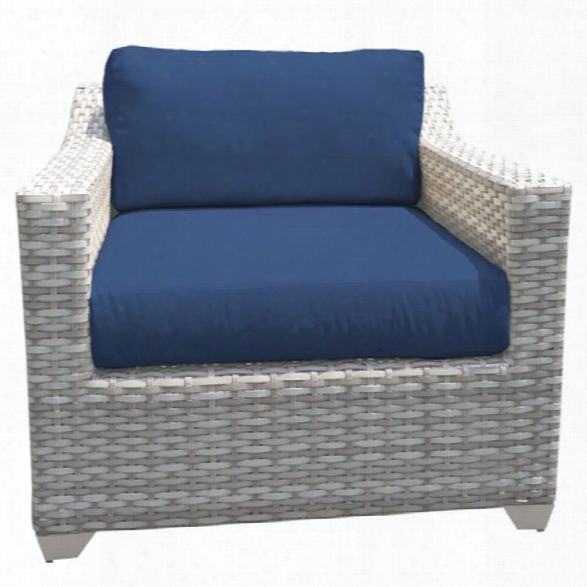 Tkc Fairmont Patio Wicker Club Chair In Navy