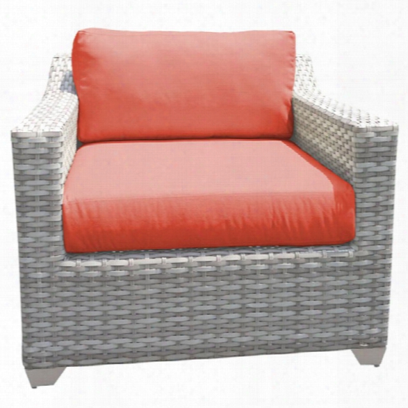 Tkc Fairmont Patio Wicker Club Chair In Orange