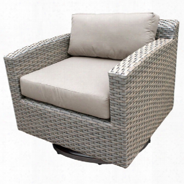 Tkc Florence Patio Wicker Swivel Chair In Beige