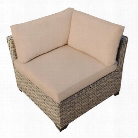 Tkc Monterey Outdoor Wicker Corner Chair In Wheat (set Of 2)