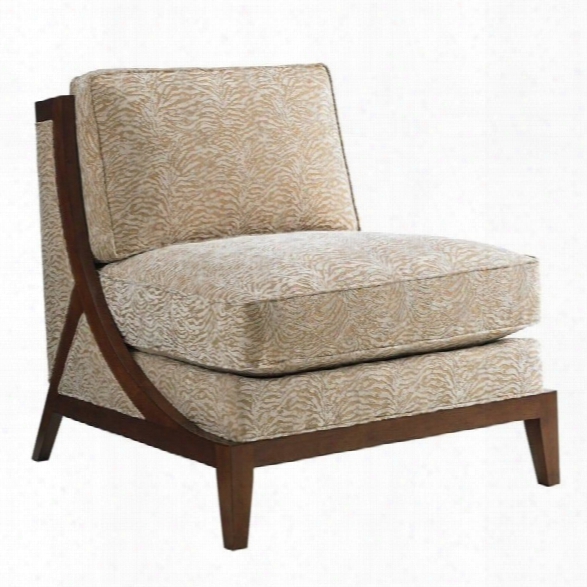 Tommy Bahama Island Fusion Tasman Fabric Chair In Brown And White