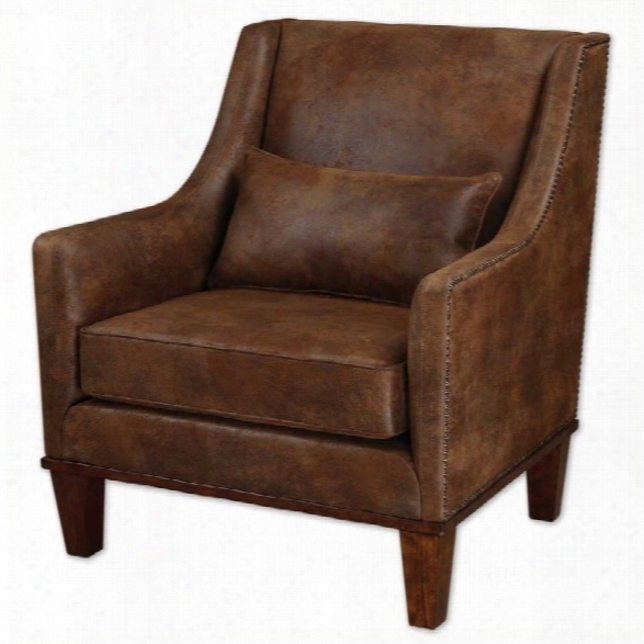 Uttermost Clay Tan Velvety Soft Fabric Arm Chair In Brown