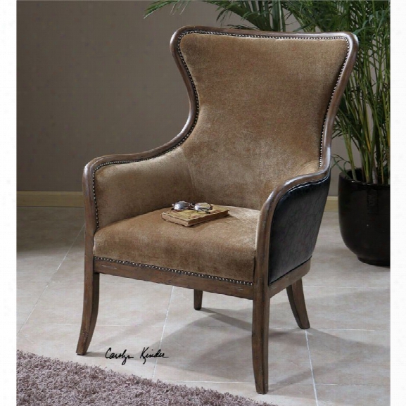 Uttermost Snowden Wing Chair In Tan