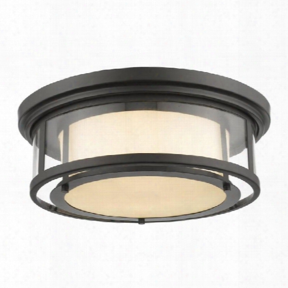 Z-lite Luna 3 Light Flush Mount In Bronze