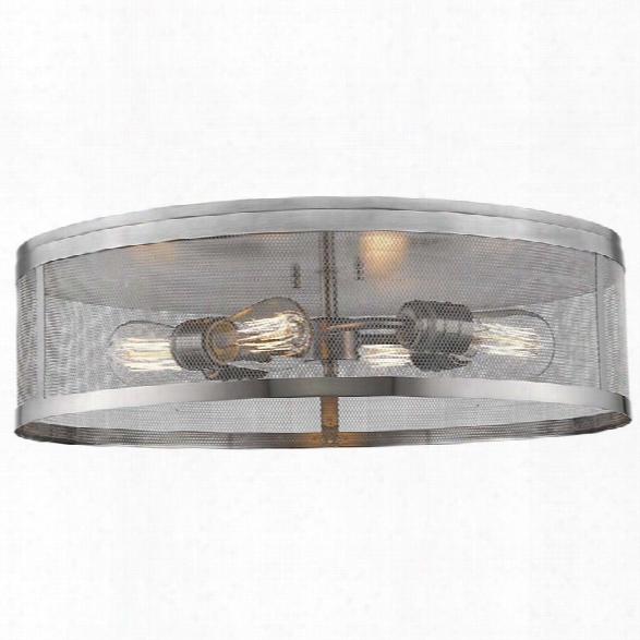 Z-lite Meshsmith 4 Light Flush Mount In Brushed Nickel