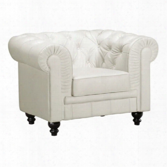 Zuo Aristocrat Leather Armchair In White