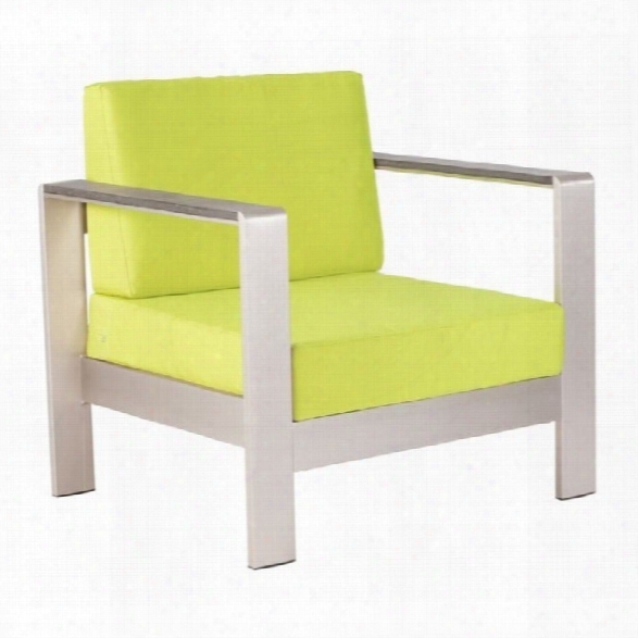 Zuo Cosmopolitan Outdoor Armchair In Green