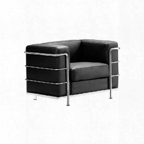 Zuo Fortress Leather Arm Chair In Black