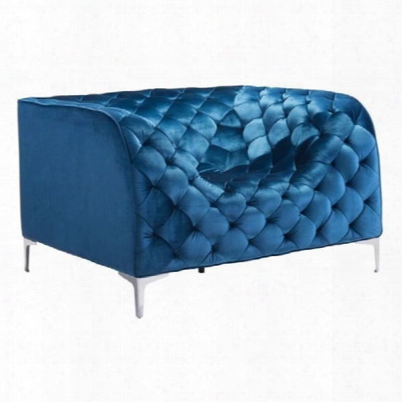 Zuo Providecne Velvet Armchair In Blue