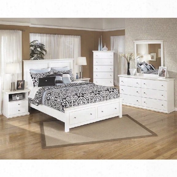 Ashley Bostwick Shoals 6 Piece Wood Queen Storage Bedroom Set In White