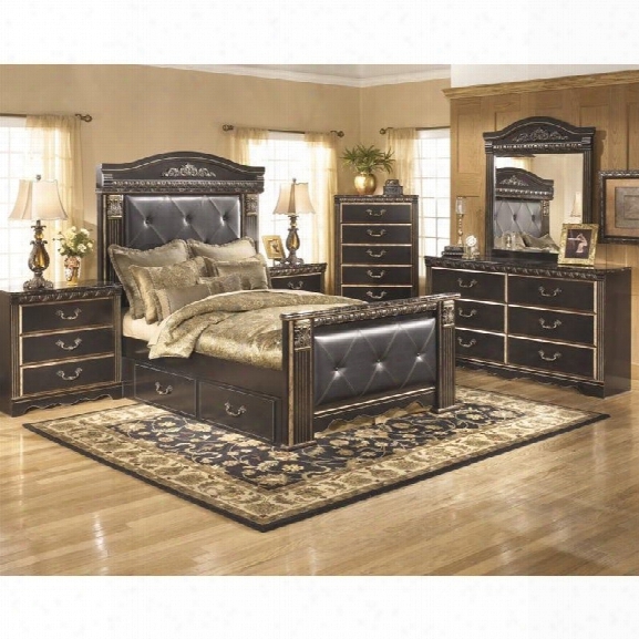 Ashley Coal Creek 6 Piece Queen Drawer Bedroom Set In Dark Brown