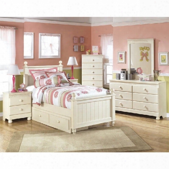 Ashley Cottage Retreat 6 Piece Wood Drawer Bedroom Set In Cream