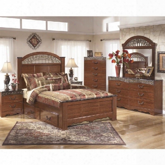 Ashley Fairbrooks Estates 6 Piece Bedroom Set In Brown