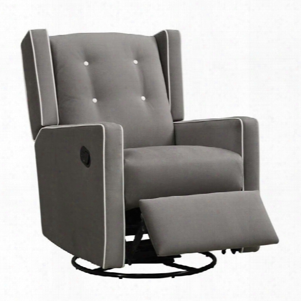 Baby Relax Mikayla Upholstered Swivel Gliding Recliner In Dark Gray