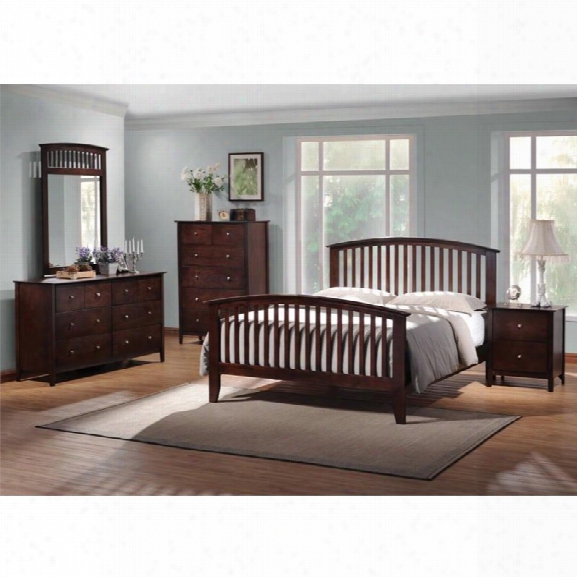 Coaster 5 Piece King Spindle Bedroom Set In Cappuccino