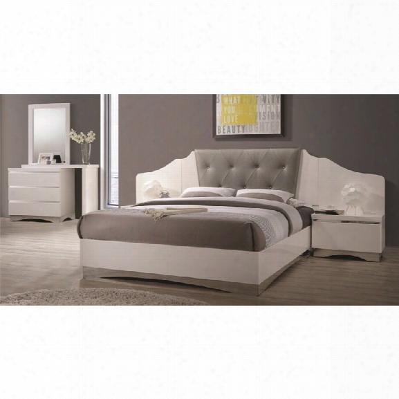 Coaster Alessandro 4 Piece Upholstered California King Bedroom Set