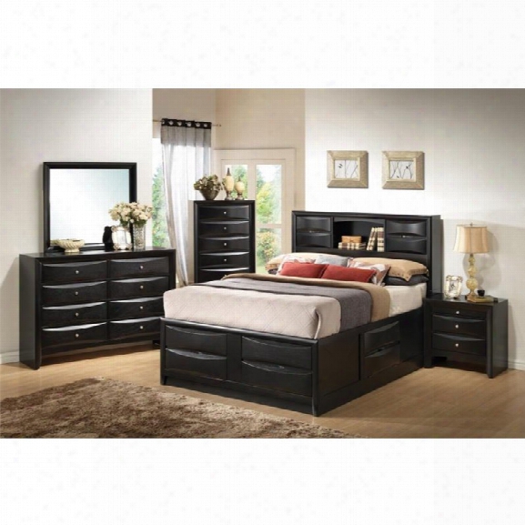 Coaster Briana 5 Pece California King Storage Bedroom Set In Black