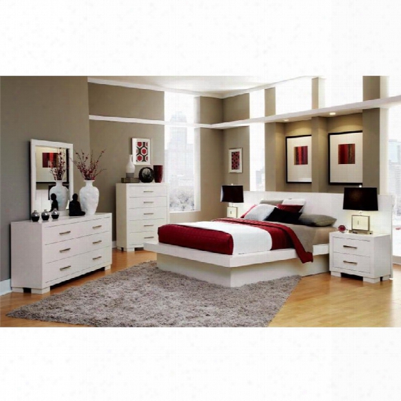 Coaster Jessica 5 Piece California King Platform Bedroom Set In White